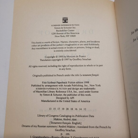 1998 Dreams of My Russian Summers By Andrei Makine Book - Paperback - Picture 6 of 7